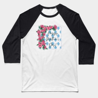 Happy Mother's Day Watercolor Rose Trellis Blue Sky | Cherie's Art (c)2021 Baseball T-Shirt